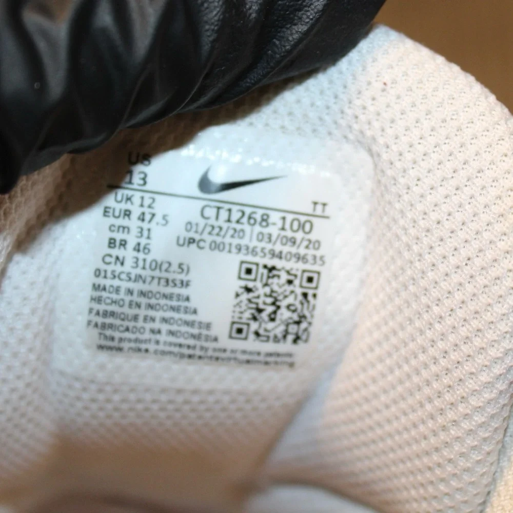Nike Air Max 95 Triple White Mens Size 13 Sneakers